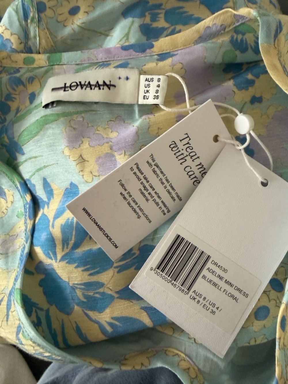 Lovaan Adeline Linen Silk Blend Mini Dress — image 8 of 8